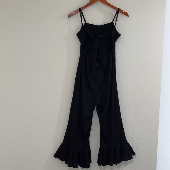 The Vintage Shop Black Ruffle Cropped Jumpsuit - Picture 3 of 12